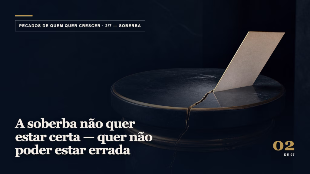 Soberba, pecado 2 de 7 da série Pecados de quem quer crescer — arte editorial simbólica