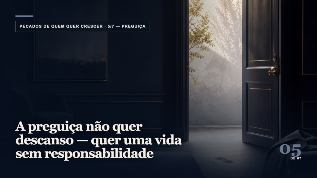 Preguiça, pecado 5 de 7 da série Pecados de quem quer crescer — arte editorial simbólica